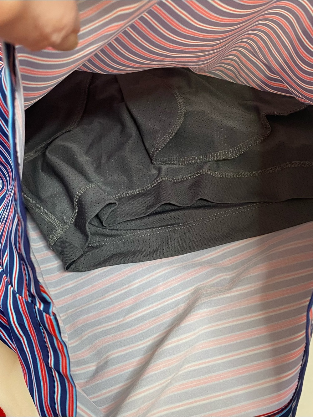 Lands End Men’s Striped Swim Shorts Red White Blue Lined 7” Inseam XL (40-42) - Picture 10 of 11